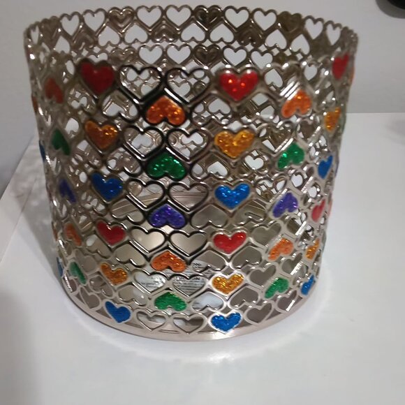 Bath and body works Candle Holder RAINBOW & HEARTS - Picture 1 of 3